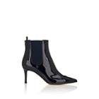 Gianvito Rossi Women's Evan Patent Leather Chelsea Boots-navy