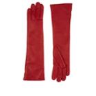 Barneys New York Women's Cashmere-lined Leather Long Gloves - Red