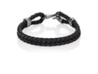 Bottega Veneta Men's Silver Clasp On Intrecciato Leather Bracelet
