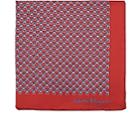 Salvatore Ferragamo Men's Gancio-print Silk Twill Pocket Square-red