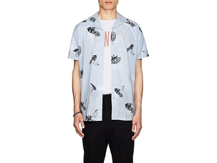 Onia Men's Leaf-print Cotton Camp Shirt