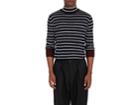 Marni Men's Striped Merino Wool Split-turtleneck Sweater