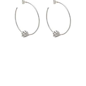 Pamela Love Women's Anemone Hoop Earrings-silver