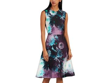 Prada Women's Liquid-floral Silk-blend A-line Dress