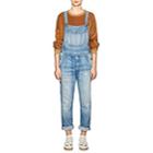Nsf Women's Dolly Distressed Denim Overalls-blue
