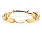 Tohum Design Women's Large Puka Shell Bracelet-gold