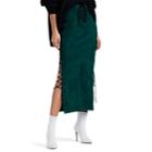 Ben Taverniti Unravel Project Women's Suede Lace-up Skirt - Green