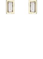 Finn Women's Baguette White Diamond Stud Earrings