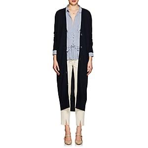 Boon The Shop Women's Mesh-inset Knit Cashmere Long Cardigan-navy