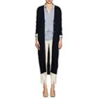 Boon The Shop Women's Mesh-inset Knit Cashmere Long Cardigan-navy