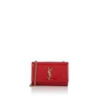 Saint Laurent Women's Monogram Kate Small Leather Chain Bag - Red