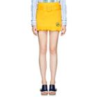 Prada Women's Logo Neoprene Miniskirt - Yellow