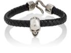 Alexander Mcqueen Men's Braided Leather Skull Bracelet