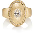 Malcolm Betts Women's Oval Signet Ring-gold
