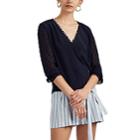 L'agence Women's Perry Patchwork Blouse - Navy