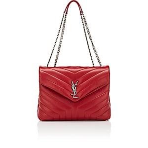 Saint Laurent Women's Monogram Loulou Medium Leather Shoulder Bag-red