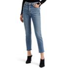 Re/done Women's High-rise Ankle Crop Skinny Jeans - Blue