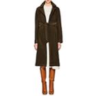 Barneys New York Women's Suede High-waisted Trench Coat-olive