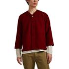 Visvim Men's Wool-linen Baseball Shirt - Red
