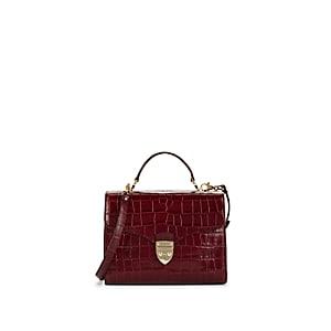 Aspinal Of London Women's Mayfair Crocodile-stamped Leather Bag - Red