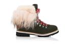 Mr & Mrs Italy Women's Fur-cuff Felt Hiker Boots