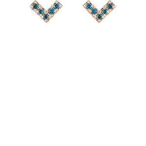 Lodagold Women's Heart Stud Earrings-blue