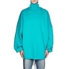 Balenciaga Men's Cotton-blend Fleece Oversized Turtleneck Sweatshirt-lt. Blue