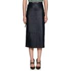 Fendi Women's Stitched Leather Pencil Skirt - Navy