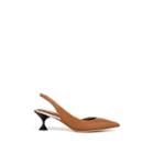 Burberry Women's Leticia Slingback Leather Pumps - Camel