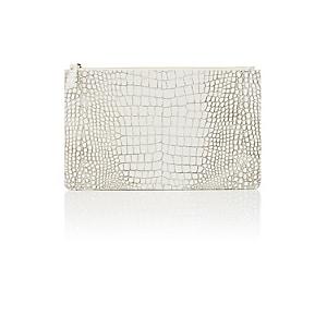 Barneys New York Large Zip Pouch-white