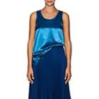 Helmut Lang Women's Cover-stitched Satin Tank-blue