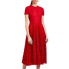 Valentino Women's Lace-detailed Wool-silk Dress - Red