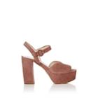 Prada Women's Suede Platform Ankle-strap Sandals - Mauve