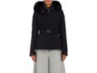 Moncler Women's Giubbotto Fur-trimmed Belted Gabardine Jacket