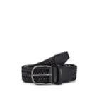 Barneys New York Men's Woven Leather Belt - Black