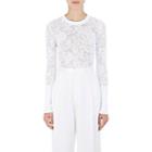 Givenchy Women's Lace-knit Crewneck Sweater - White