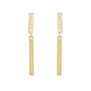 Jennifer Meyer Women's White Diamond Bar Drop Earrings - Gold