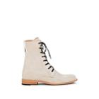 Esquivel Women's Dublin Distressed Leather Lace-up Boots - White