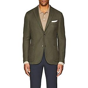 Boglioli Men's K Jacket Cotton-linen Two-button Sportcoat-olive