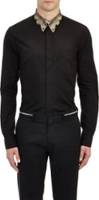 Givenchy Contrast-collar Poplin Shirt-colorless