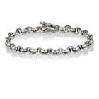 Hoorsenbuhs Men's Diamond & Silver 'h' Chain-link Bracelet-silver