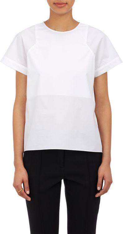 Protagonist Poplin Raglan-sleeve T-shirt-white