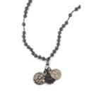 Miracle Icons Men's Vintage-icon Beaded Rosary Necklace - Gray