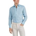 Loro Piana Men's Aloe-treated Slub Linen Shirt - Light, Pastel Blue