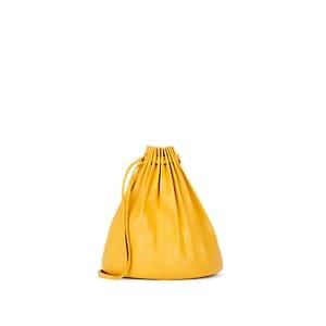 Mansur Gavriel Women's Pleated Leather Bucket Bag - Yellow