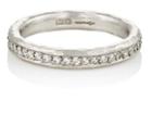 Malcolm Betts Women's White Diamond & Hammered Platinum Eternity Ring