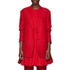 Valentino Women's Silk-wool Two-button Blazer-red