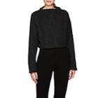 Live The Process Women's Felted Cotton-cashmere Mock-turtleneck Crop Sweater - Charcoal
