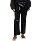 R13 Women's Sequin-detailed Distressed Boyfriend Jeans - Black