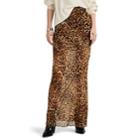 Nili Lotan Women's Ella Leopard-print Silk Skirt - Camel